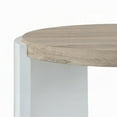 thumbnail image 4 of Romani Side End Table, White High Gloss Wood, Brown Top, Oval 26 Inch, 4 of 5