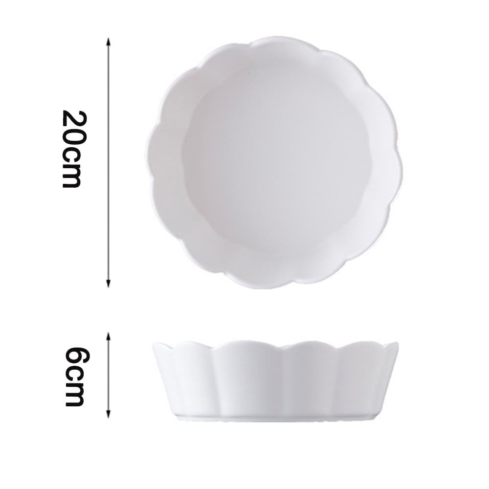 Creative Pet Ceramic Bowl Flower Cat Bowl Large Dog Bowl Anti-Overturning Pet Bowl - White