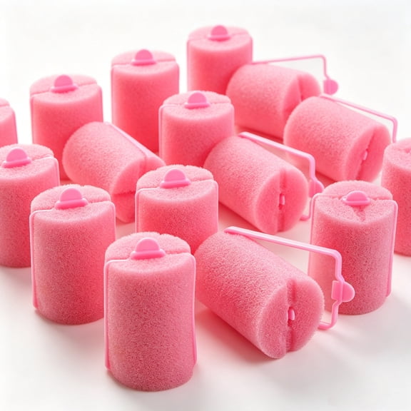 Gifts for Women-Topboutique 18 Pieces Sponge Hair Rollers 40 mm Soft Foam Hair Styling Curlers Large Size Hairdressing Curlers,Hair Rollers to Sleep in, for Women and Kids (Pink)