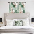 thumbnail image 3 of Boho Spring Floral Kitchen Curtains Window Panels, Retro Flowers Plants Patchwork Grid Green Insulated Window Treatment Curtain, Grommet Curtains for Bedroom/Living Room/Bathroom, 2 Piece 52"Wx45"L, 3 of 8