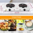 thumbnail image 3 of KOCASO 2000W Double Burner Electric Stove, Portable Dual Countertop Hot Plate with 5-Temperature Control for Kitchen Cooking, Universal Pan Compatibi, 3 of 9