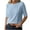 Light Blue, variant on Women's Summer T-Shirts Elbow Length Half Sleeve Basic Tee Crewneck Plain Tshirts Casual Soft Tops Loose Fit (M, Gray)