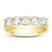London Fine Jewelry Diamond 5 Stone Anniversary Rings for Women on Solid 14K Gold