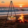 thumbnail image 2 of Adjustable Campfire Tripod Grill - Portable BBQ Grill Stand with Height Control for Easy Outdoor Cooking over Fire, Perfect for Camping, Tailgating & Firepit, 2 of 14
