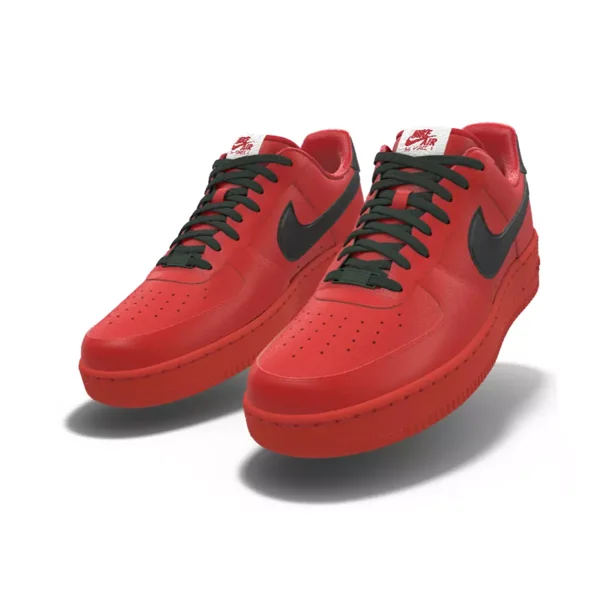$195 NIB NEW Mens NIKE Air Force 1 Low Red & Black Custom Leather BB Shoes