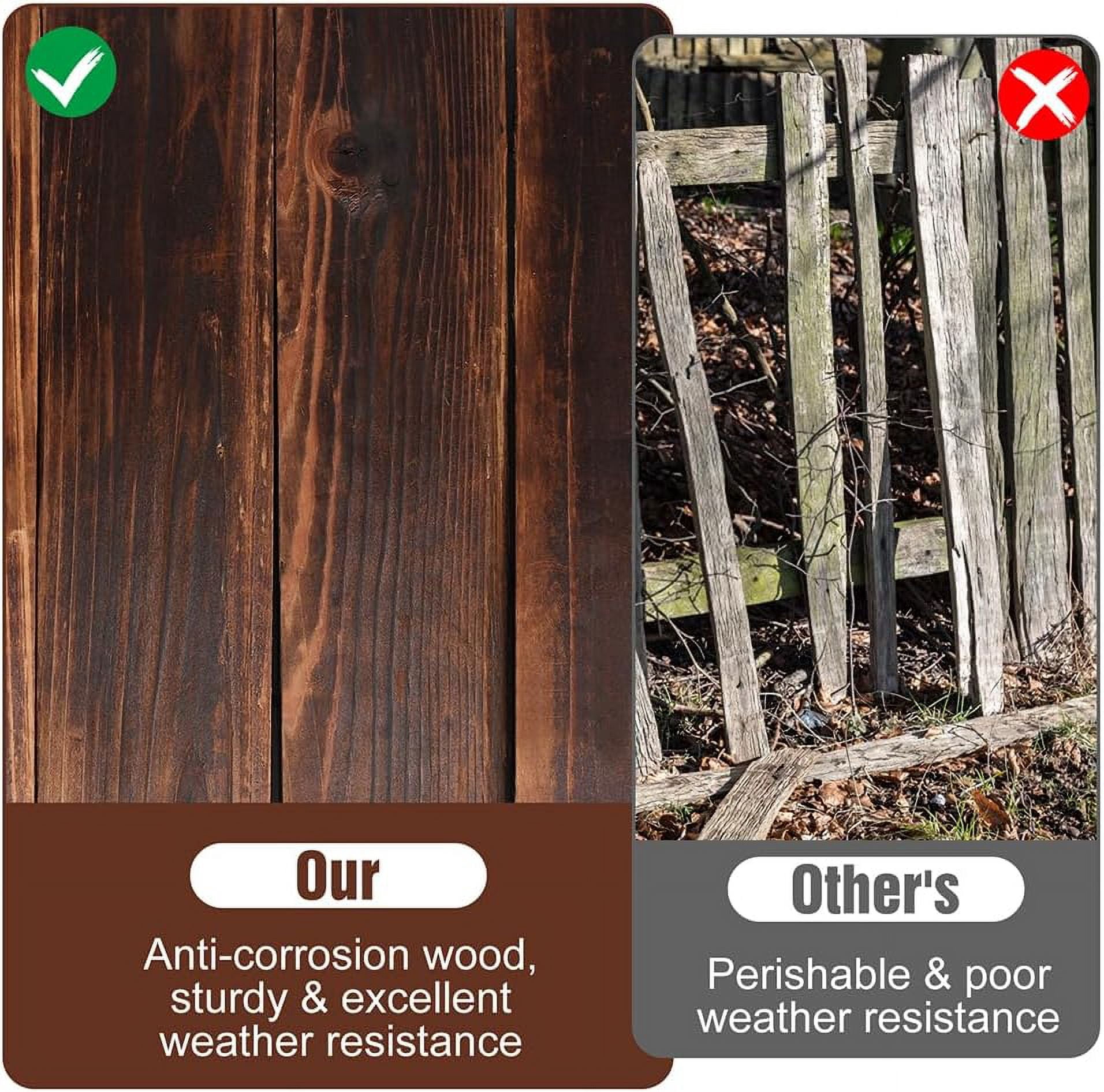 2 Pack Garden Wooden Fence Anti-Corrosive Outdoor Landscape Edging Flexible Decorative Border with Gloves