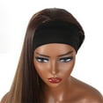 thumbnail image 5 of human hair wigs for women 150% Long Straight Brown Natural 27 Density Headband for Black Headband Inches Wig Wig Synthetic Wig Dark Brown Heat Look Adult Female Costume Wigs Toupees, Black, 5 of 9