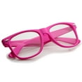 thumbnail image 5 of zeroUV Unisex Retro Wide Temple Clear Lens Horn Rimmed Eyeglasses 54mm (Pink / Clear) - 54mm, 5 of 5