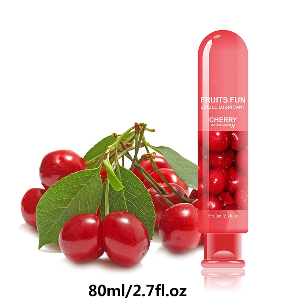 Fruit Flavor Adult Personal Lubricant Gel,Water Based Lube for Oral Sex or Sexual Massage Oil for Couple Sex Men Women - Cherry 2.7 Fl
