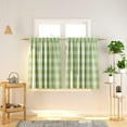 thumbnail image 6 of 3 Pc Cotton Classic Country Farmhouse Kitchen Window Curtain -Mint Green & White Buffalo Check Tier & Valance Set, 54" x 18" / 27" x 36", 6 of 8