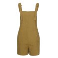 thumbnail image 6 of Daiosportswear Women'S Overalls Shorts Rompers Summer Cotton Linen Bib Shortalls Jumpsuit with Pockets,Shorts for Women, 6 of 9