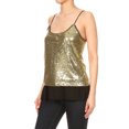 thumbnail image 2 of Feinuhan Fashion Womens Vest Sequin Spaghetti Strap Sheer Ruffle Crop Camisole Tank Top, 2 of 5