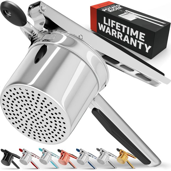 Priority Chef Pulsador y triturador de patatas, hace que el puré de patatas sea ligero y esponjoso, 100% acero inoxidable