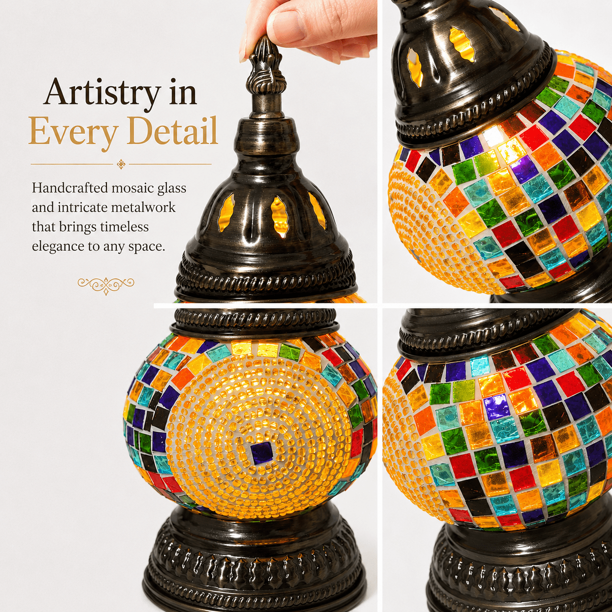 MEHOOM DIY Mosaic Lamp Kit,Yellow Turkish Crafts Kit for Adult,Moroccan Decor, Perfect Gift for Her or Him (Yellow)