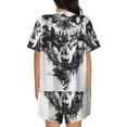 thumbnail image 6 of Fotbe Majestic Wolf Landscape Print Pajama Set for Women 2 Piece Loungewear Short Sleeve Tops and Shorts Set Soft Sleepwear-X-Large, 6 of 7
