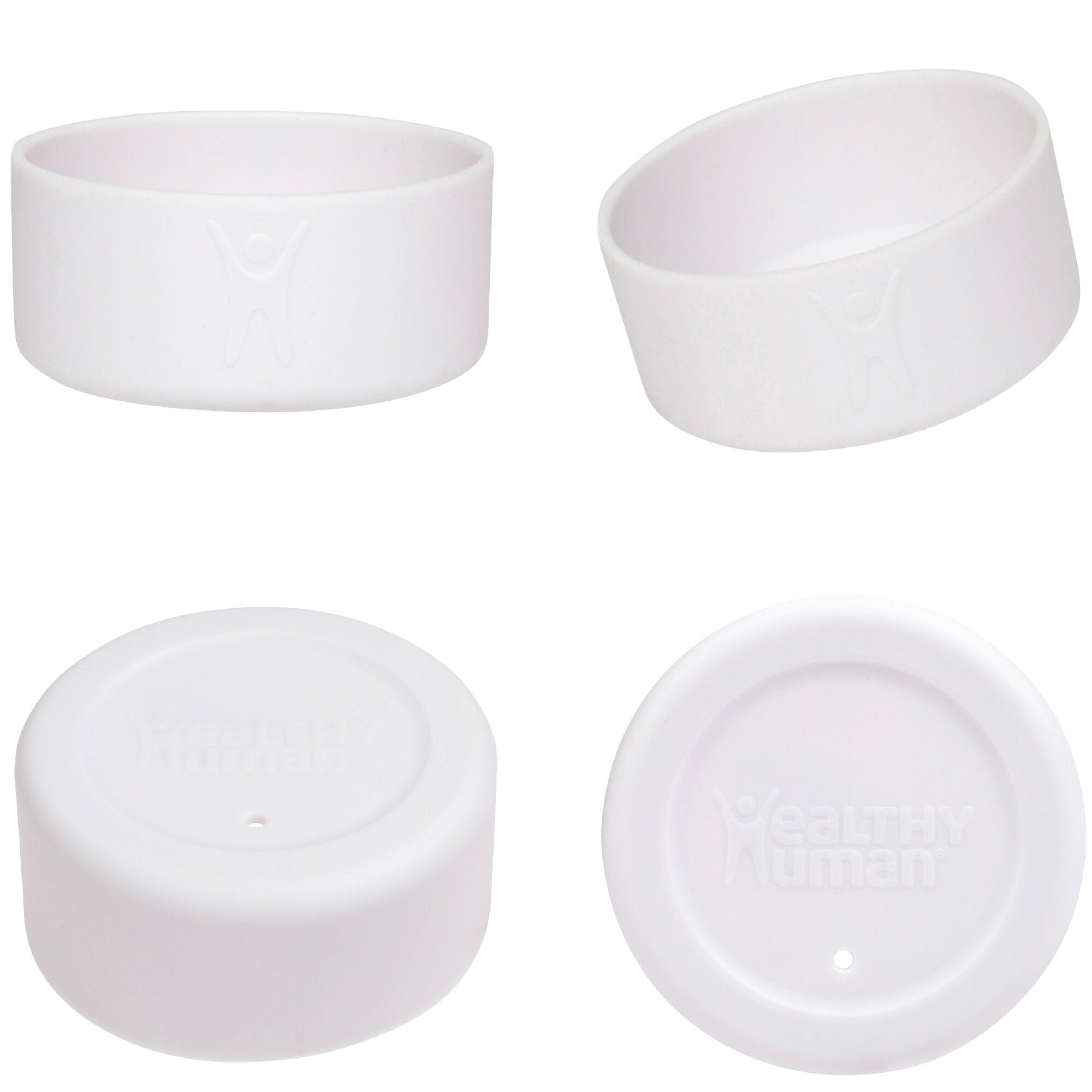 Healthy Human Protective Silicone Bumper Boots for Stein Bottles - Fits 32oz and 40oz Bottles. BPA Free Anti-Slip Bottom Silicone Sleeve Cover Boot, White