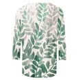 thumbnail image 5 of Women's Saint Vintage Casual Round Neck 3/4 Sleeve T-shirt Loose Top(Army Green,L), 5 of 5