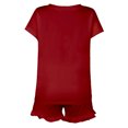 thumbnail image 4 of XuJwPNcy Pajamas Set for Women V Neck Short Sleeve Top with Drawstring Shorts Lounge Set 2 Piece Outfits Sleepwear, 4 of 4