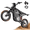Black, variant on Adult electric off-road motorcycle, 4500-watt electric motorcycle with a maximum speed of 38 mph, equipped with a 48V 23Ah battery and a cruising range of over 100 miles, fitted with 20-inch widened