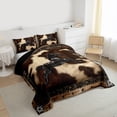 thumbnail image 3 of Homewish Western Horse Animal Queen Comforter Set, Rustic Farmhouse Texas Stars Bedding Sets, Fashion Cow Print Reversible Bedding Comforter Set, Ultra Soft Bedroom Decor, 3 Pieces, 3 of 8