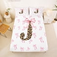 thumbnail image 5 of Erosebridal Dreamy Princess Bowknots Queen Sheet Sets,Cheetah Pattern Monogrammed J Bed Set For Girly 4 Pieces, 5 of 6