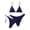 02#Navy, variant on Women Brazilian Bikini 2 Piece Spaghetti Strap Top Thong Swimsuit Bathing Suit