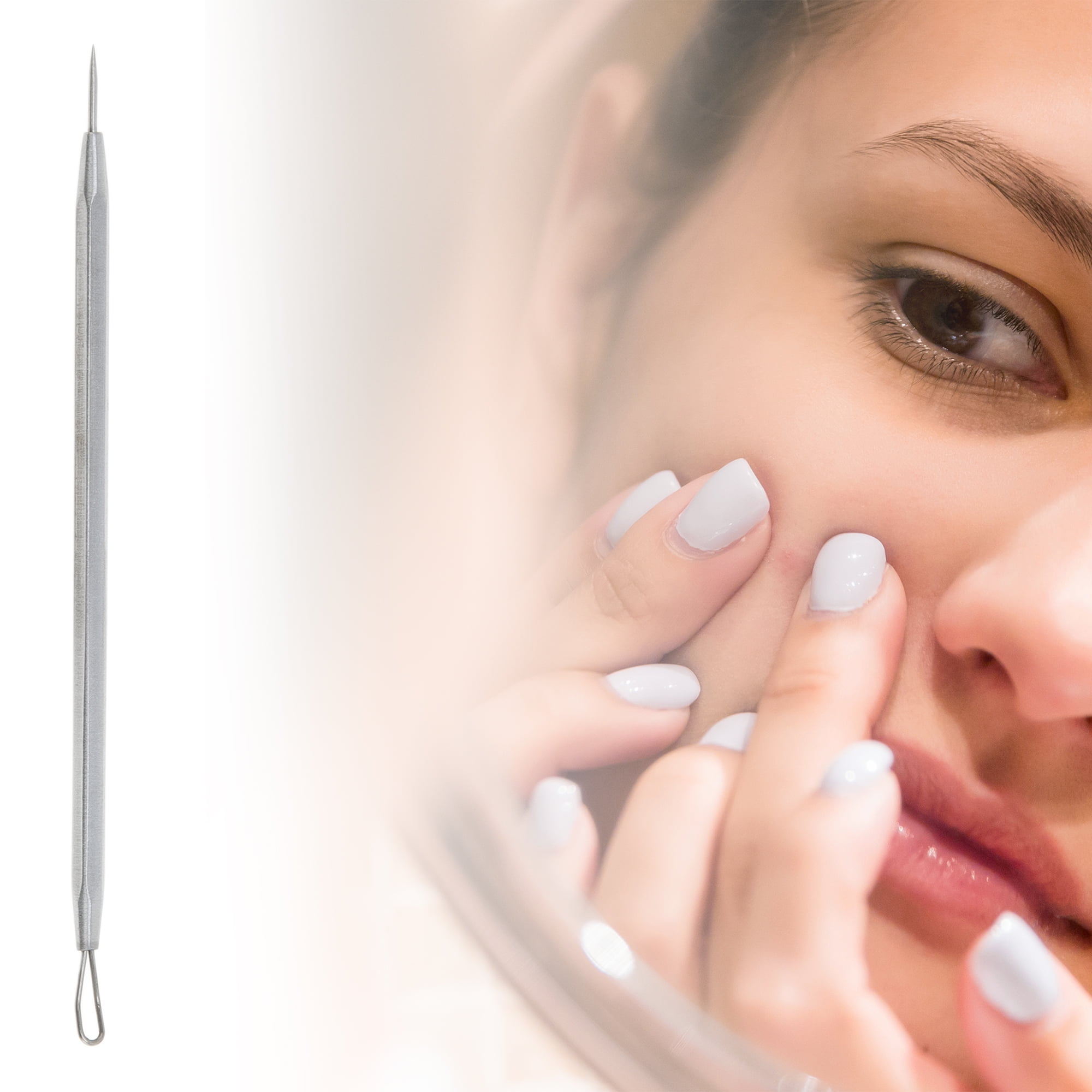 Unique Bargains 1pc Durable Squeeze Pimple Extractor Tool Silver Tone