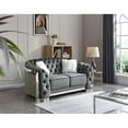 thumbnail image 2 of Pemberly Row Modern Gray Velvet Loveseat With LED Accent Lighting, 2 of 3