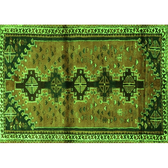 Ahgly Company Indoor Rectangle Persian Green Traditional Area Rugs, 6' x 9'