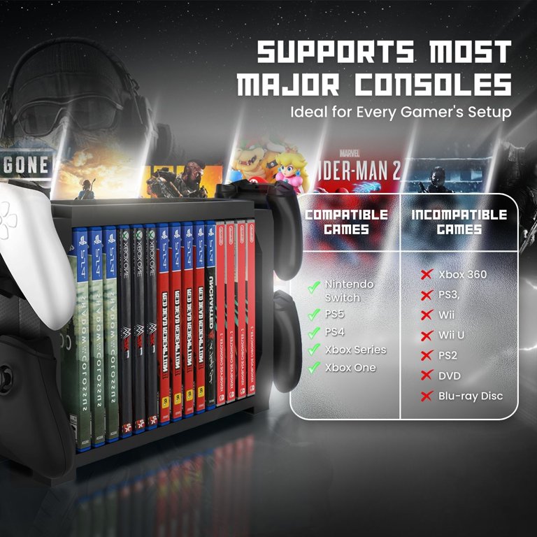 TNP Products Games Storage Tower (Up to 15 CD Disc) for PS5 Game