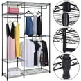 thumbnail image 4 of 4 Tiers Clothing Storage Rack Black,4 Tiers Shelves Clothes Garment Racks, Large Heavy Duty Clothing Storage Shelving Unit for Bedroom Laundry Room, 4 of 4