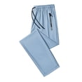 thumbnail image 5 of Inglocry Comfy Pants Elastic Drawstring Waist for Women Over 50,Stretch Active - Women's Ultra Stretch Ice Silk Comfort Casual Pants with Zipper Pocket Light Blue XL, 5 of 7