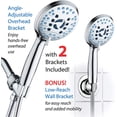 thumbnail image 5 of High Pressure 8-mode Handheld Shower Head - Anti-clog Nozzles, Built-in Power Wash to Clean Tub, Tile & Pets, Extra Long 6 ft. Stainless Steel Hose, Wall & Overhead Brackets - 1.8 GPM, 5 of 5