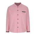 thumbnail image 4 of pstuiky camisas de manga larga para hombre, Camisa informal de manga larga con cuello vuelto y botones estampados en color liso para hombre camisetas de hombre xxl, 4 of 6