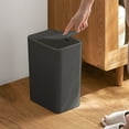 thumbnail image 3 of AuroraX Rectangle Bathroom Trash Can with Press Top Lid Black Affordable Luxury 2.2 Gallon Odor Seal 2 Pcs Trash Bin Modern Plastic for Bathroom Bedroom Office, 3 of 8