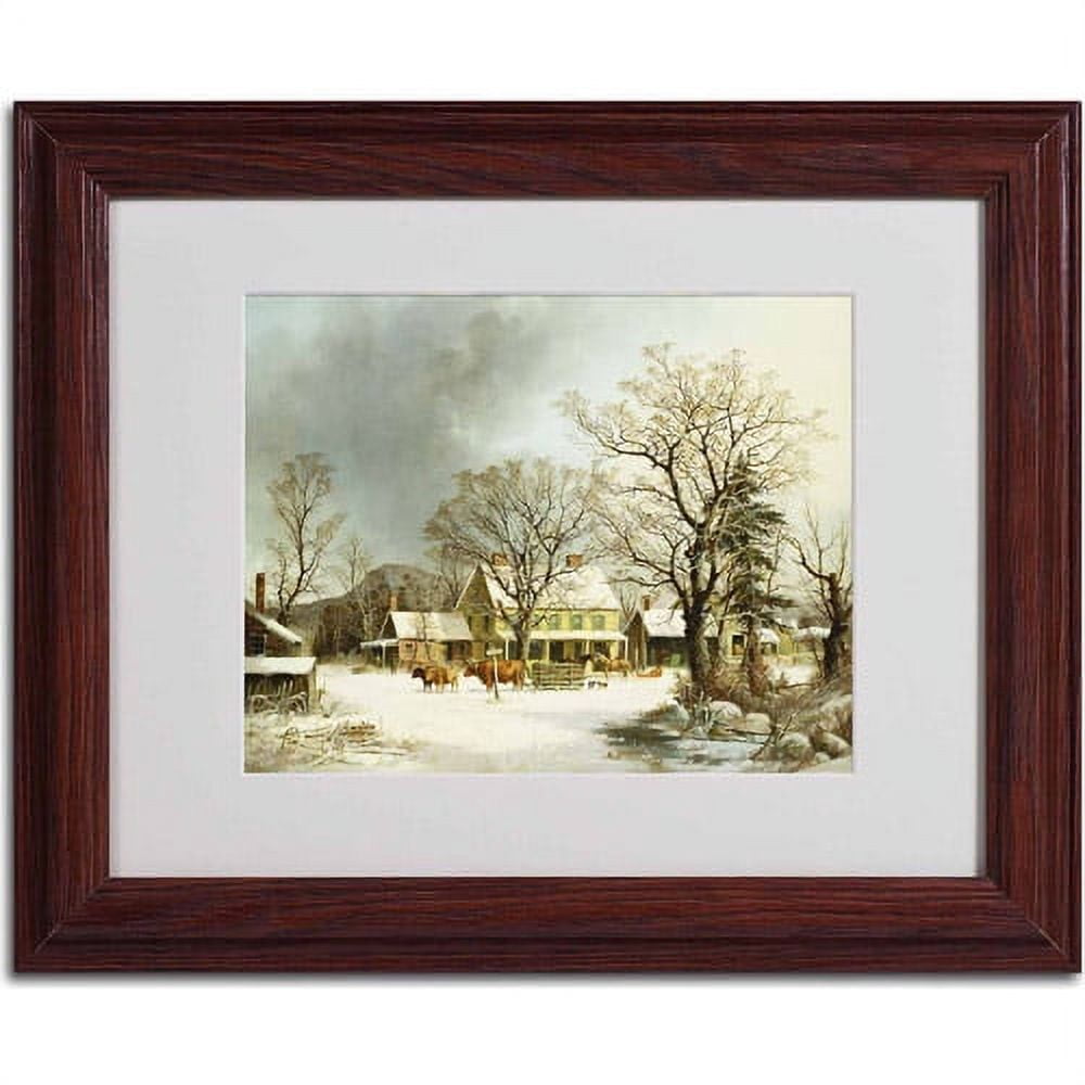 Trademark Fine Art "Seven Miles to Salem 1863" Canvas Art by George Durie, Wood Frame