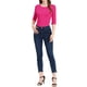 thumbnail image 2 of Camisetas casuales de mujer Inspire Chic con mangas de codo, cuello barco, ajuste slim, color rosa rojo, talla M, 2 of 7