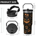 thumbnail image 5 of 1pc Halloween Pumpkin Face 30oz Tumbler with Straw & Handle - Insulated Stainless Steel Cup | Holiday Gift for Man Women (Christmas, Valentine's, Birthday), 5 of 7