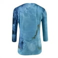 thumbnail image 5 of CHOK Chemises à Manches 3/4 pour Femmes, Col Rond Décontracté, Imprimé, Chandail d'Été Tendance, Blouses Douces et Confortables, Jaune S, 5 of 5