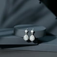 thumbnail image 6 of Rosec Jewels Lab Created Diamond Dangle Earrings for Wedding - Teardrop Earrings - EF-VS Quality, 14K White Gold, 6 of 8