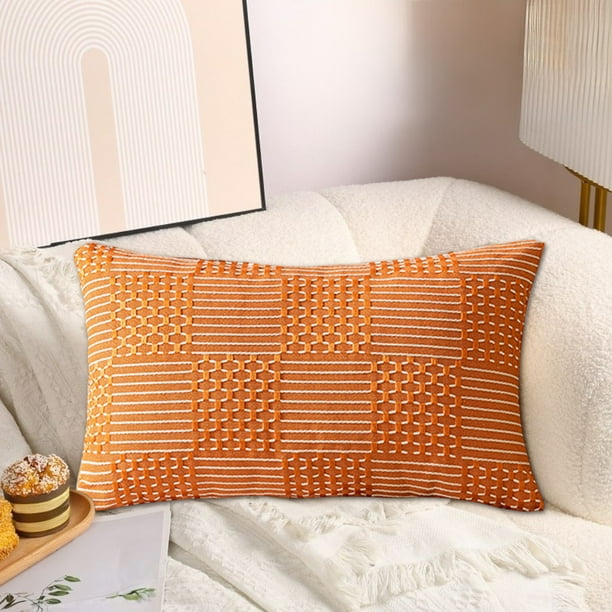 Checkered Texture Long Pillowcase Solid Color Home Living Room Bedroom Study Atmospheres Decorative Pillow Cushion