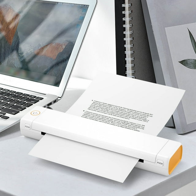 Imprimante Thermique Portable Sans Fil A4 Sans Encre, Imprimante Mobile Bluetooth Compatible avec Android iOS, Portable 1200 mAh, Compacte et Légère pour Voyage, Affaires, Bureau, École, Maison, Voiture, Impression de Documents