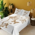 thumbnail image 3 of Ambesonne Victorian Fitted & Top Sheet Set with Shams, Nostalgic Butterflies, Brown White, 3 of 5