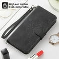thumbnail image 5 of Flower Embossed Leather Wallet Case Compatible Samsung Galaxy S23 Ultra/s23 Plus/s23 With Wrist Strap, 5 of 5