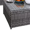 thumbnail image 6 of Patiojoy 4 Pieces Patio Rattan Furniture Set Wicker Conversation Table &Chair, 6 of 8