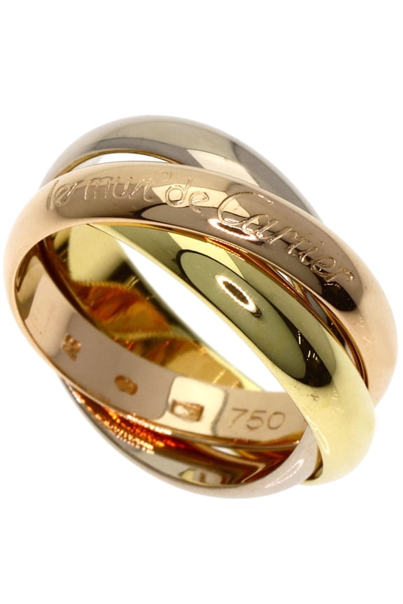Pre-Owned Cartier Trinity #48 Ring, 18K Yellow Gold/18K Pink White Gold, Women's, CARTIER