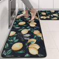 thumbnail image 2 of Kitchen Rugs Sets Of 2,Yellow Lemon Fruit Leaves Black Pattern Anti Fatigue Kitchen Mat Rugs Non Slip Washable,Decorative Kitchen Floor Mats for Kitchen,Sink,Laundry,17"x47"+17"x47", 2 of 5