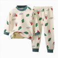 thumbnail image 4 of TOWED22 Baby Toddler Boy Fall Winter Set 2Pcs Long Sleeve Printed Round Neck T-Shirt Elastic Waist Pants Soft Warm Outfits Clothes(Green,4-5 Y), 4 of 4
