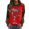 thumbnail image 1 of 2023 Chandail en Molleton de Noël pour Femmes en Liquidation Mode de Noël Décontracté Manches Longues Col Rond à Carreaux Imprimé Chandail en Molleton Blouse, 1 of 4