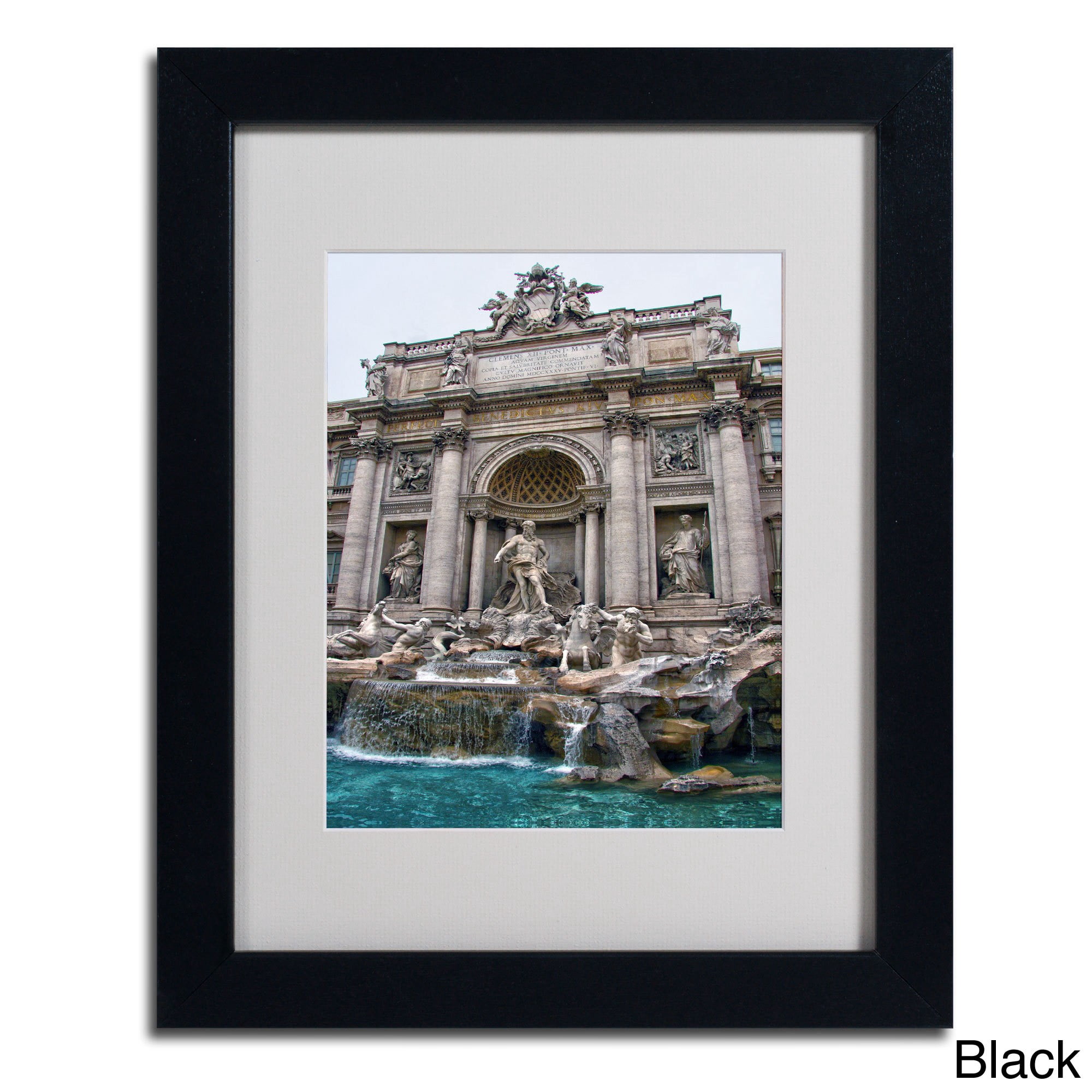 Trademark Fine Art "Trevi Fountain" Canvas Art by CATeyes, Black Frame